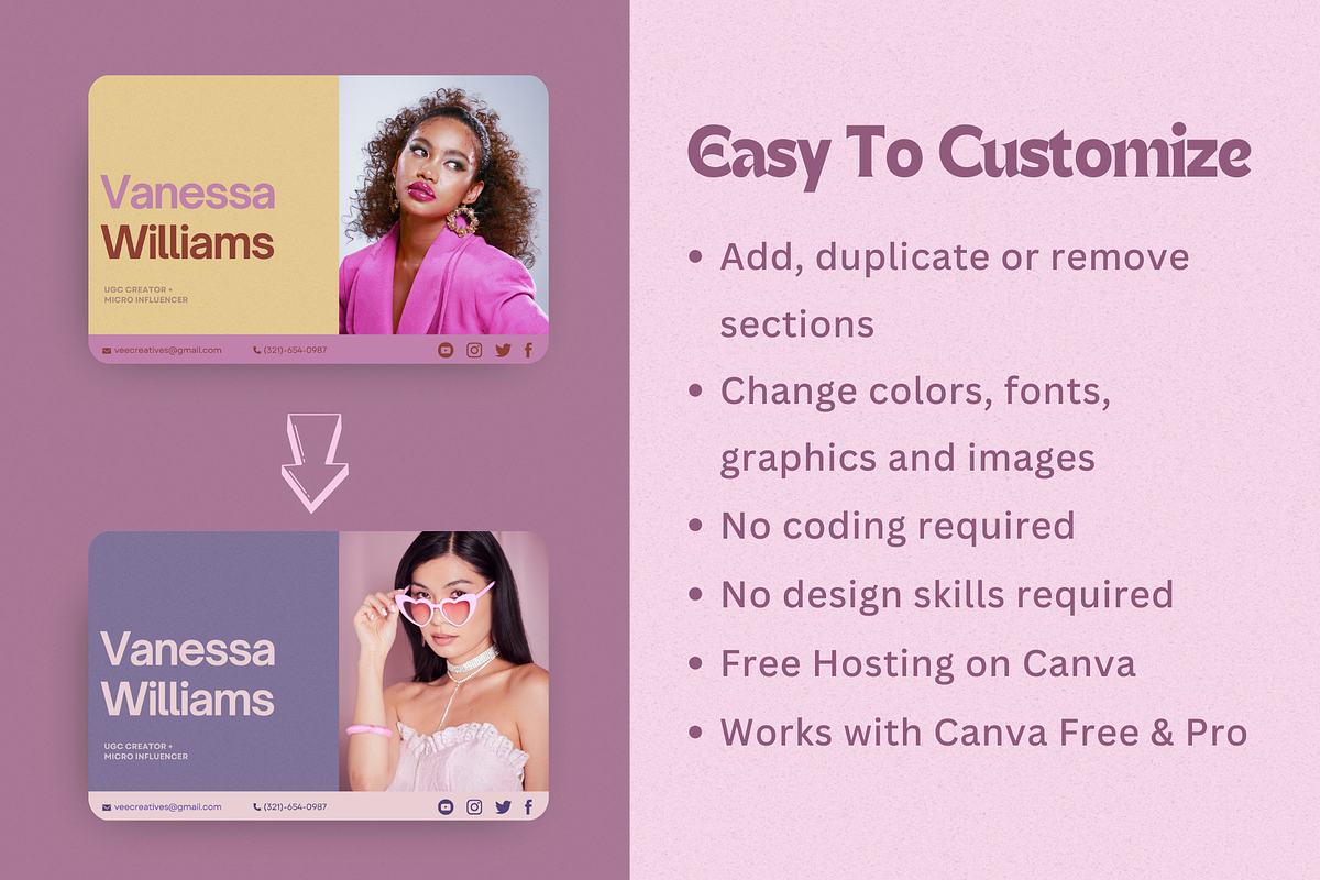 Colorful UGC Portfolio Website Canva, a Landing Page Template by The Chaos Project (Photo 5 of 8)