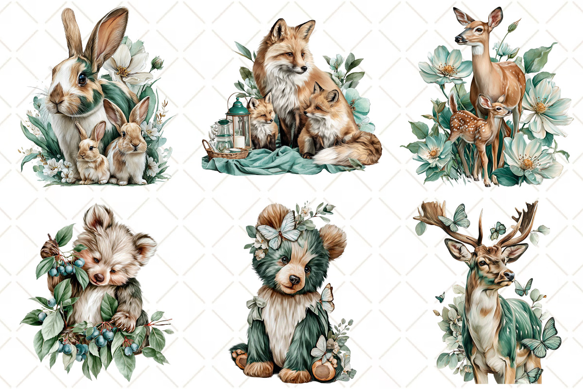 Summer Woodland Animals Clipart, an Illustration by Black Bird Studio (Photo 4 of 5)