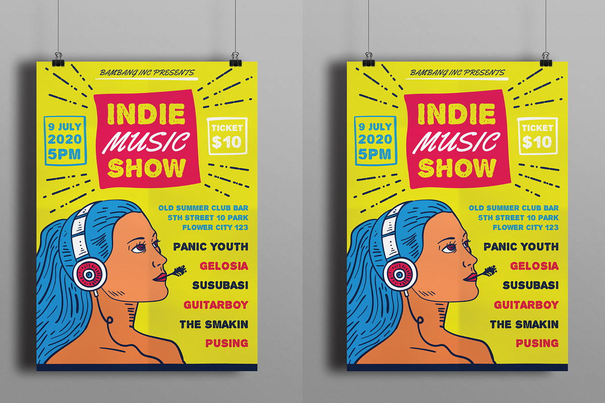 Indie Music Show Flyer, a Flyer Template by serapika (Photo 2 of 3)