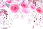 Watercolor Clipart Romantic Roses, a Decorative Illustration by AqwaColor (Thumbnail 3 of 5)