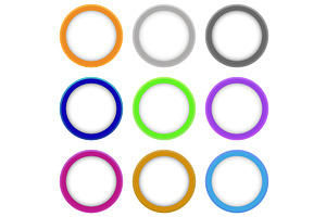 Set of Modern Colorful Oval Banners, a Decorative Illustration by FineArtStudio