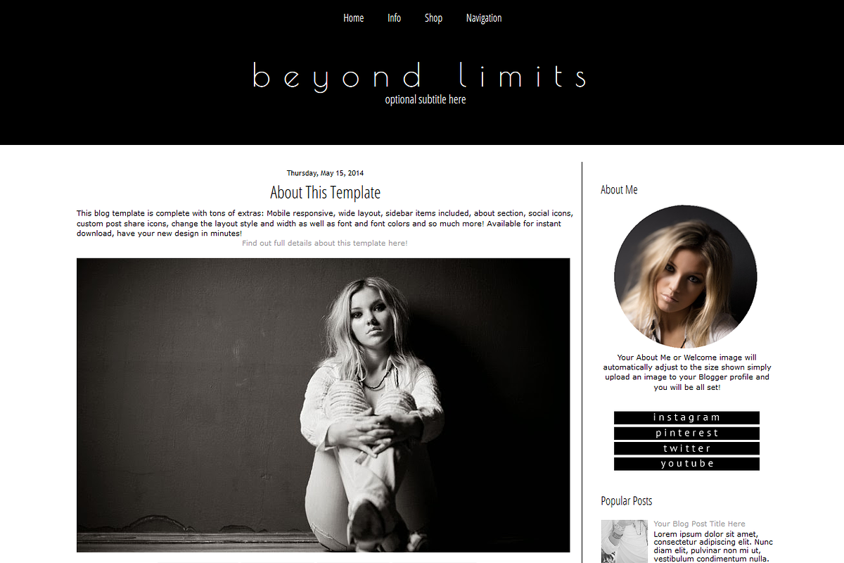Blogger Template Black and White, a Templates & Theme by BD Web Studio (Photo 1 of 4)