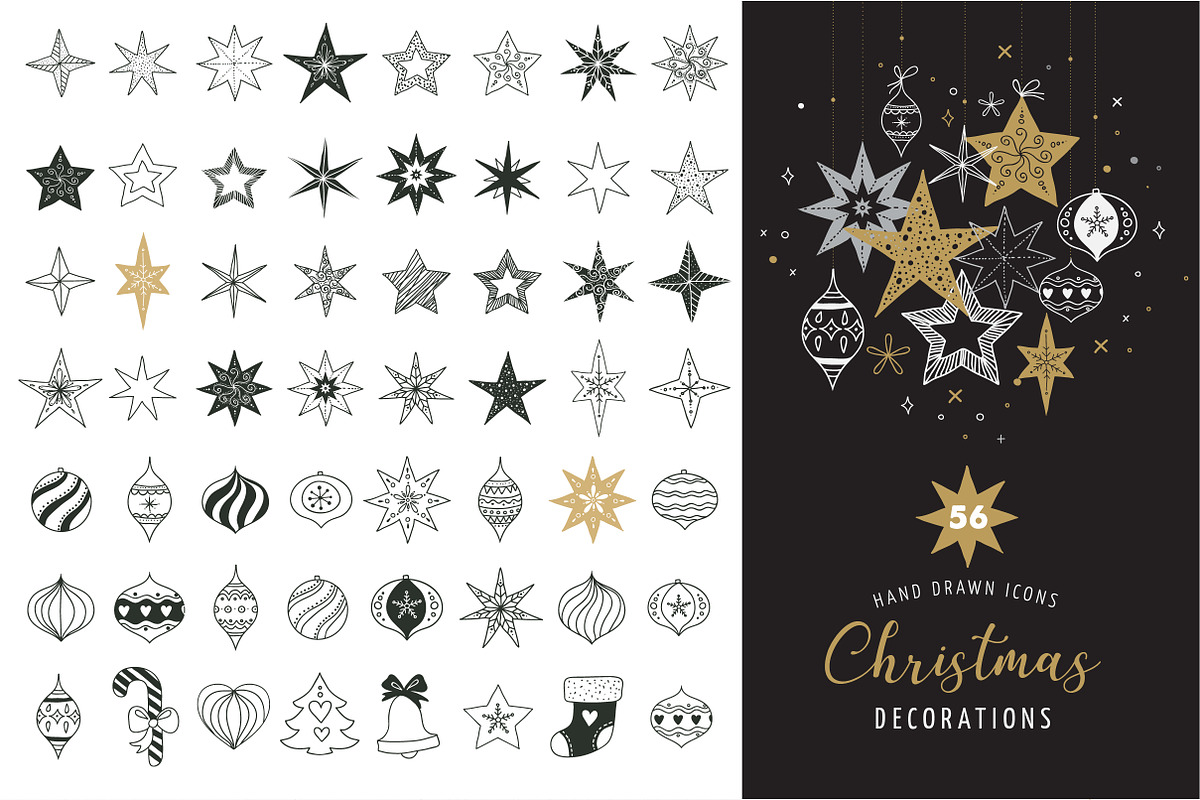 Hand drawn Christmas decorations, an Icon by Marish (Photo 1 of 5)