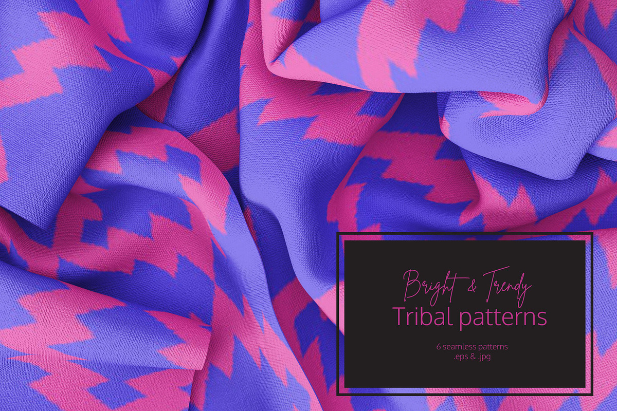 Purple ikat seamless patterns, a Pattern Graphic by SmartDesign (Photo 1 of 3)