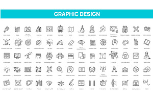 Graphic Design Icons Set, an Outline Icon by Tettygreen