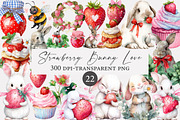 Strawberry Bunny Love PNG Clipart, an Illustration by Designworld (Thumbnail 1 of 5)
