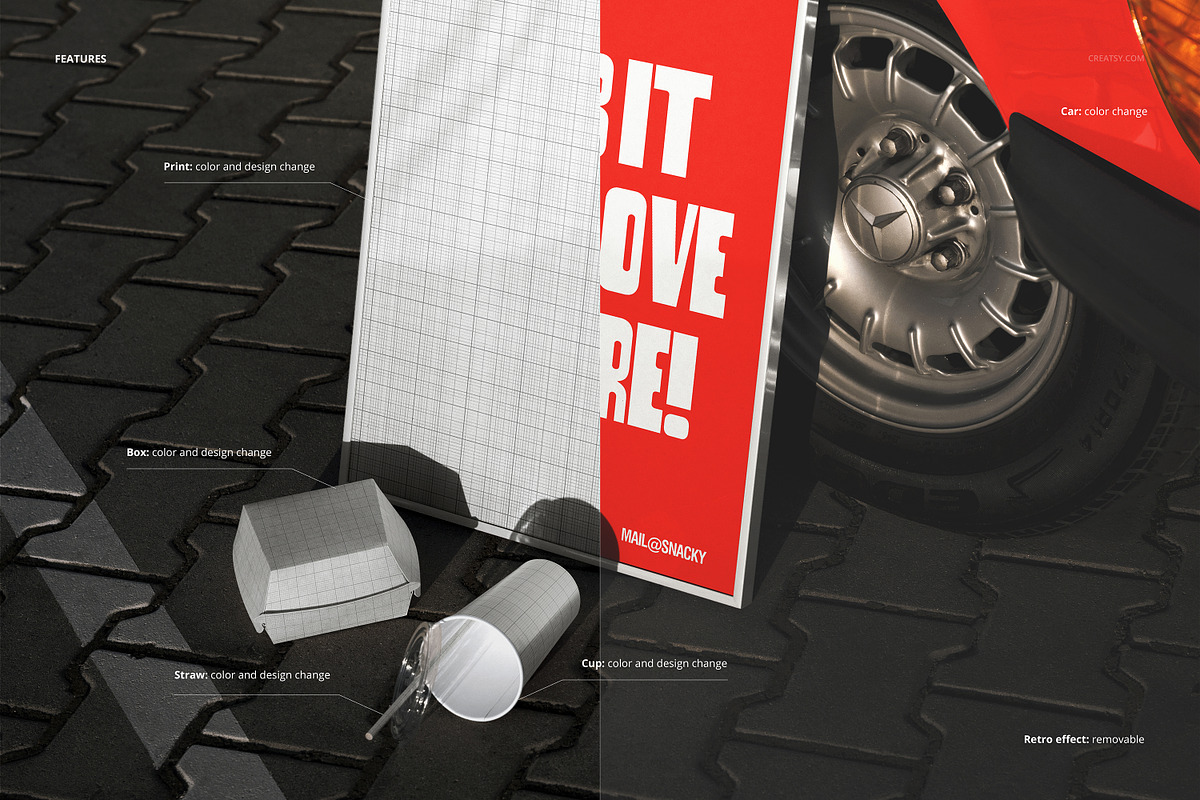 Fast Food Branding Poster Mockup, a Packaging Mockup by creatsy5 (Photo 3 of 6)