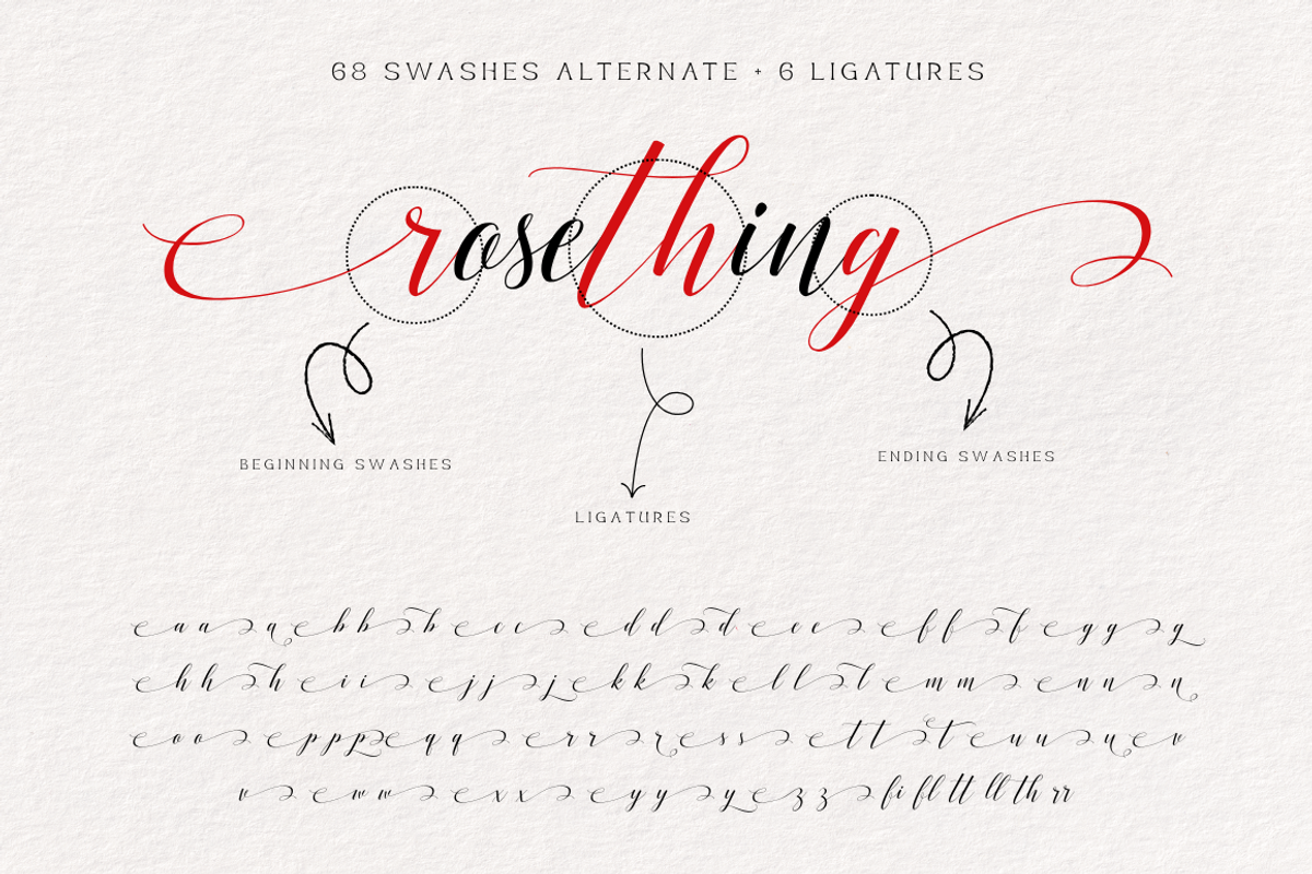 Rosething - Calligraphy Font, a Script Font by Sronstudio (Photo 10 of 12)