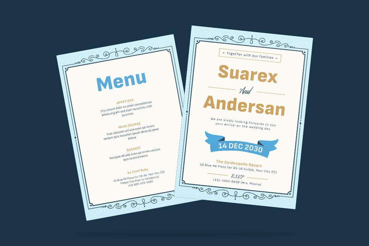 Gently Decotives Wedding Invitation, an Invitation Template by iDoodle Studio (Photo 4 of 4)