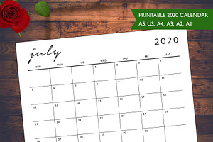 2020 Monthly Calendar -IDO4