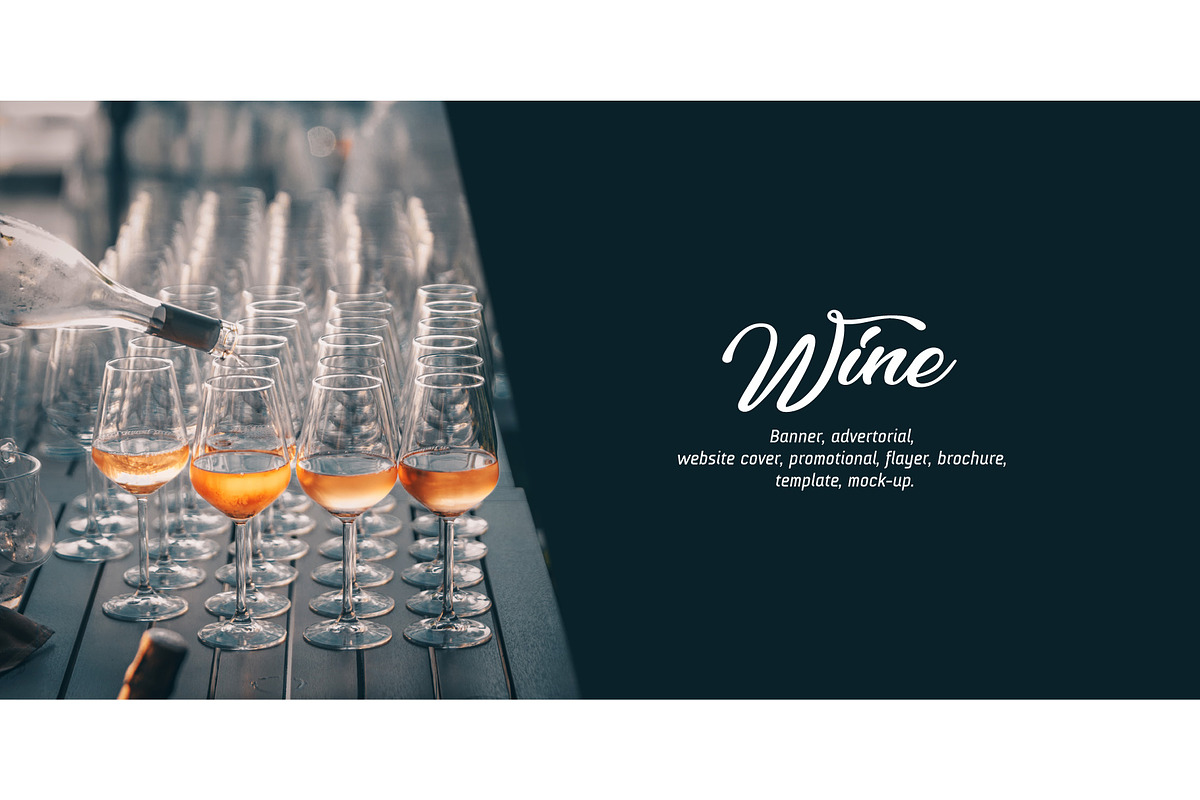 Rose Wine Glass - Banner Vector 013, a Templates & Theme by Fenea Silviu