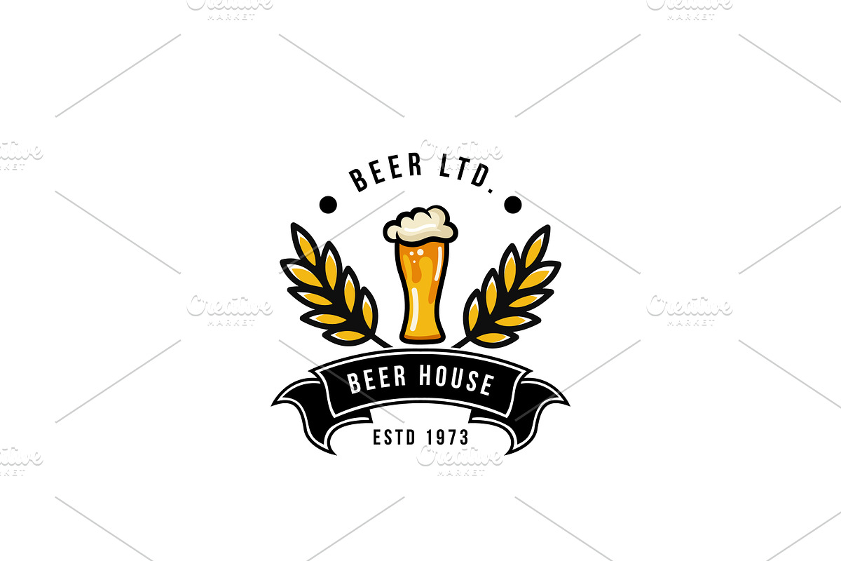 Craft Beer Glass Malt Brewery Logo, a Branding & Logo Template by AlvinStd