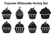 Swirled Cupcake Silhouette Set, an Object Graphic by Designer_Momina (Thumbnail 1 of 3)