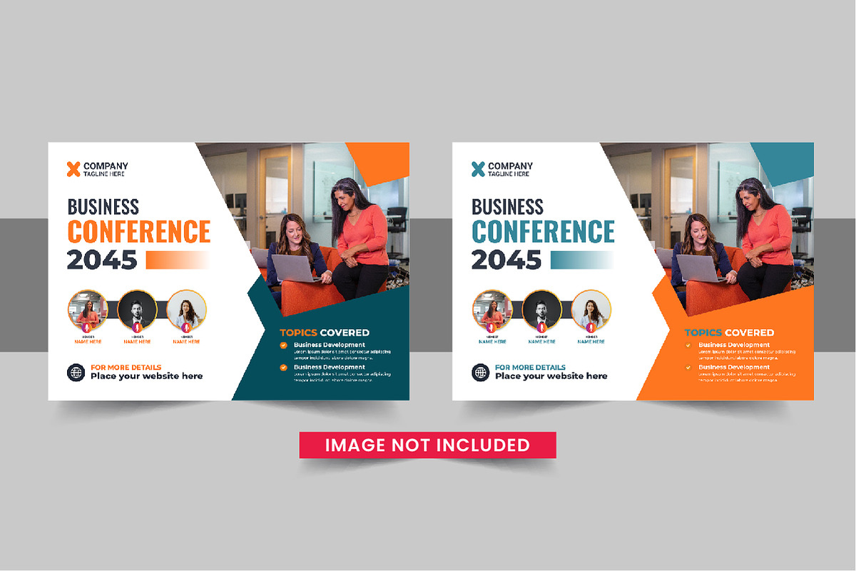 Horizontal Conference flyer bundle, a Flyer Template by Pavel_design (Photo 4 of 11)