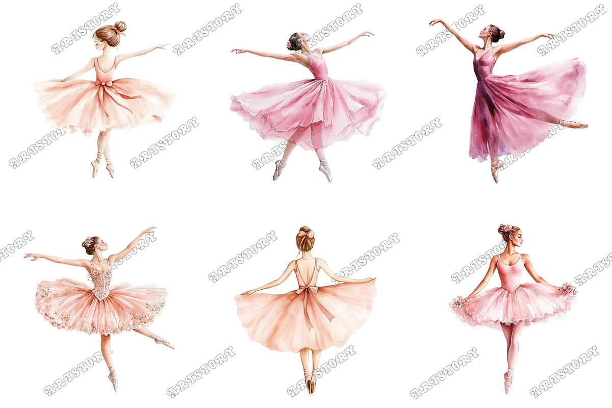 Watercolor Blush Pink Ballerina Clip, an Illustration by designcity5 (Photo 2 of 5)