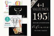 4 IN 1 BOHEMIAN PACK, an Illustration by Friendly Label (Thumbnail 2 of 6)