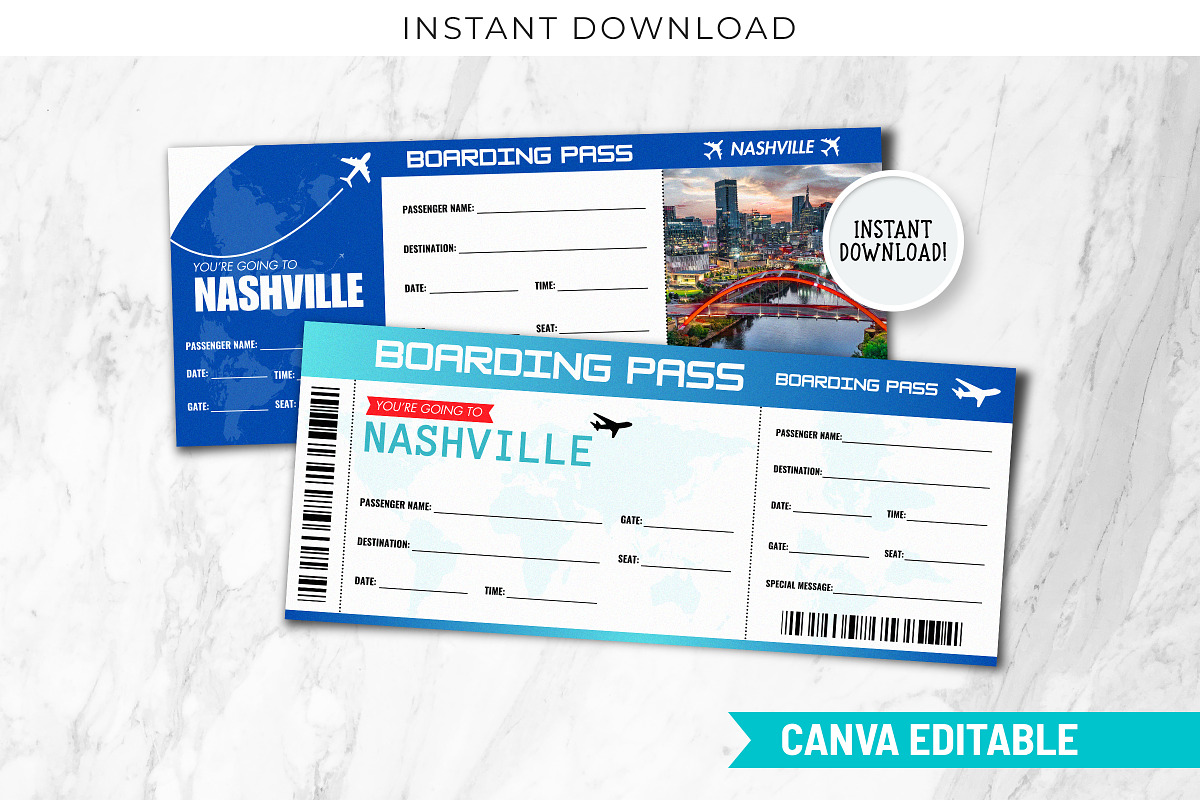 Nashville Trip Surprise Gift Ticket, a Templates & Theme by Snapybiz (Photo 1 of 10)