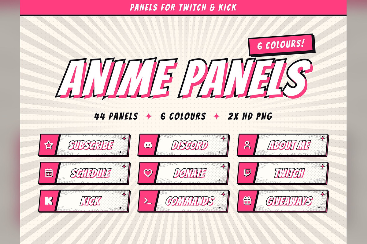 Anime Twitch & Kick Panels, an Object Graphic by Gear Store (Photo 1 of 12)