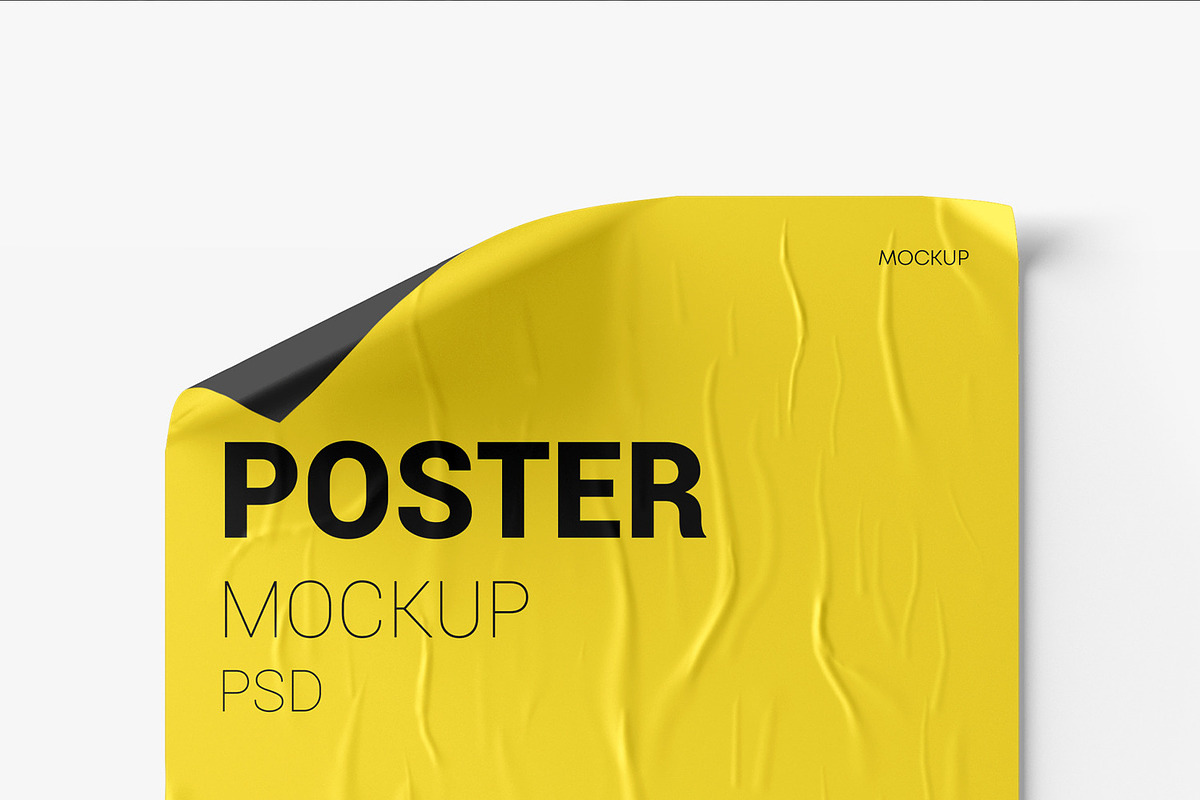 Crumpled Poster Mockup Set, a Print Template by Graphic Bird (Photo 4 of 5)