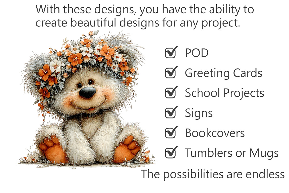 Whimsical Easter Teddy Bear Clipart, an Illustration by Pixels.Craft (Photo 3 of 5)