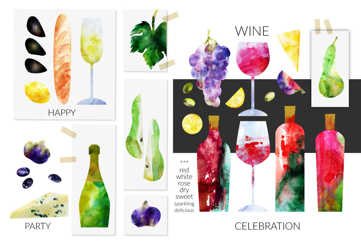 Wine party, a Food Illustration by katya.bogina (Photo 3 of 6)