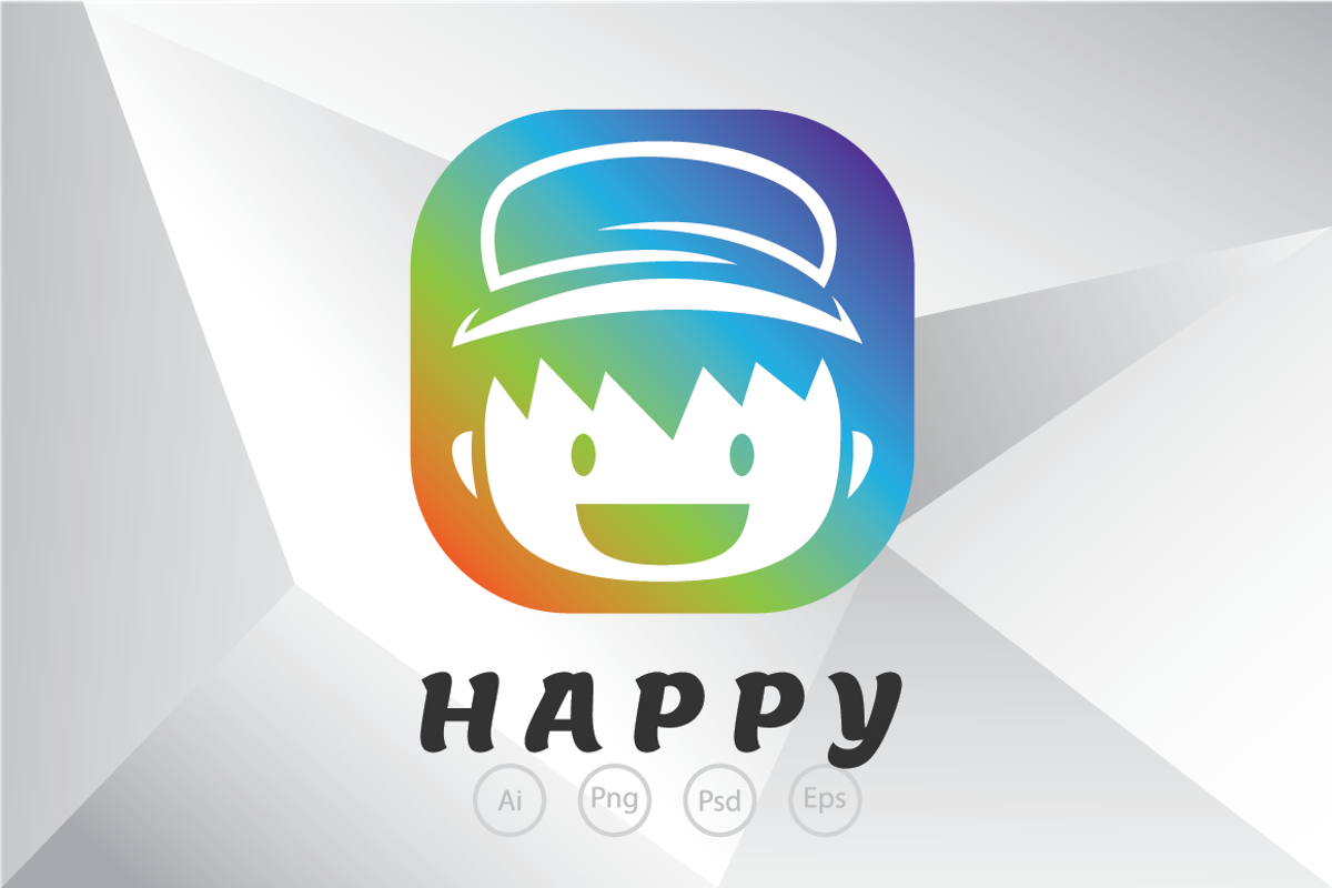 Happy Kid with Hat Logo Template, a Branding & Logo Template by Heavtryq Design (Photo 1 of 3)