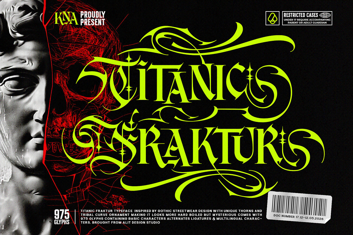 Titanic Fraktur Typeface, a Blackletter Font by alit design (Photo 1 of 20)