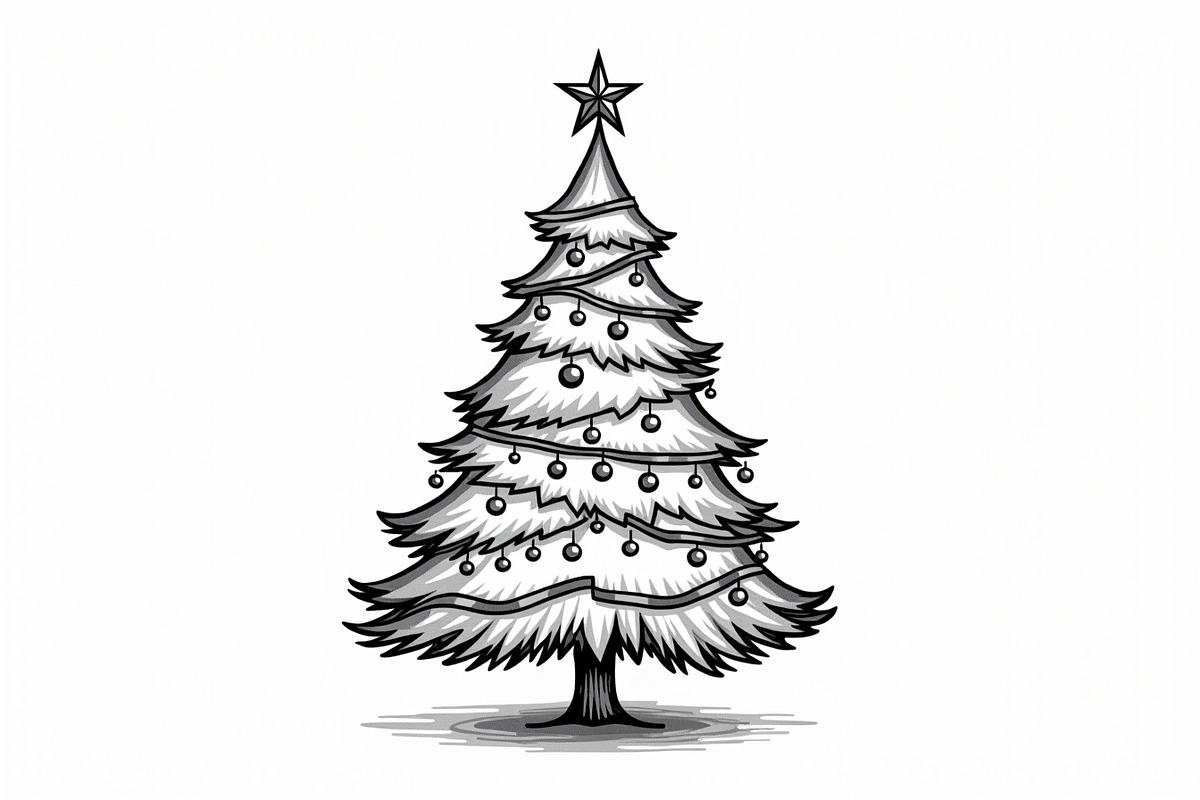 Festive Christmas Tree Silhouette Bu, an Illustration by Artivon (Photo 18 of 21)