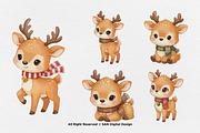 15 Bundle Watercolor Cute Deer Stag, an Animal Illustration by Morspective (Thumbnail 7 of 8)