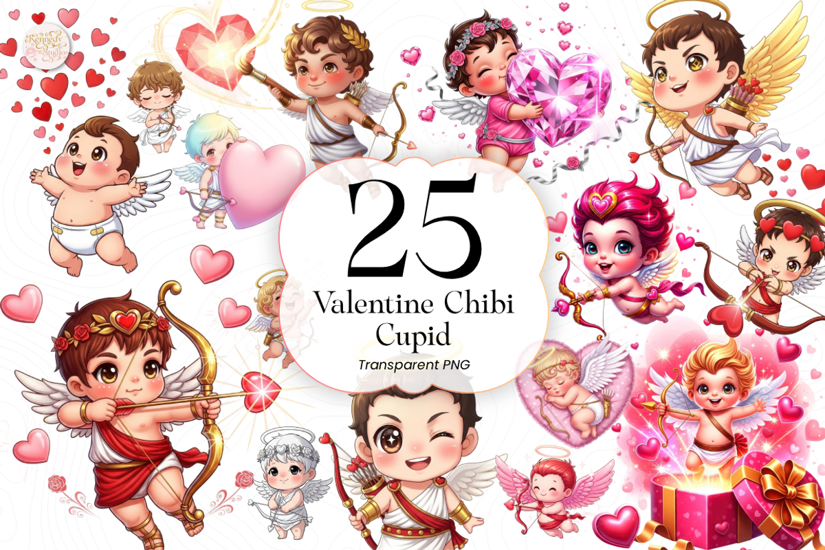 Valentine Chibi Cupid PNG Clipart, a Person Illustration by KennedyStudio (Photo 1 of 5)