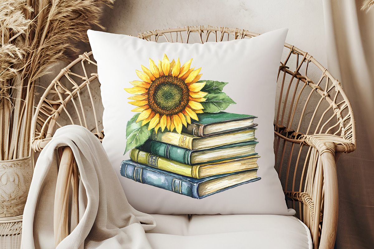 Watercolor Summer Sunflower Clipart, an Illustration by Pixels.Craft (Photo 5 of 7)