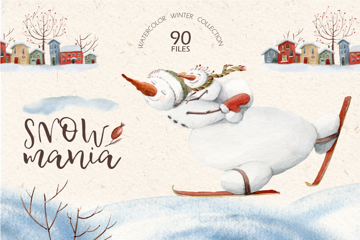 SNOWMANIA Watercolor set, an Illustration by Lemaris (Photo 1 of 6)