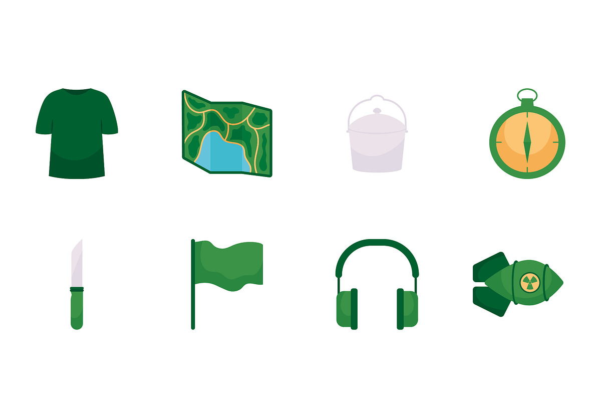 Military Equipment Illustration Set