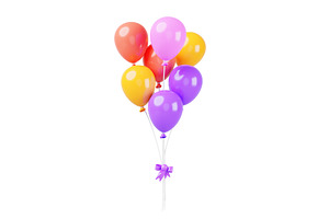 3d Bundle Of Helium Balloons With