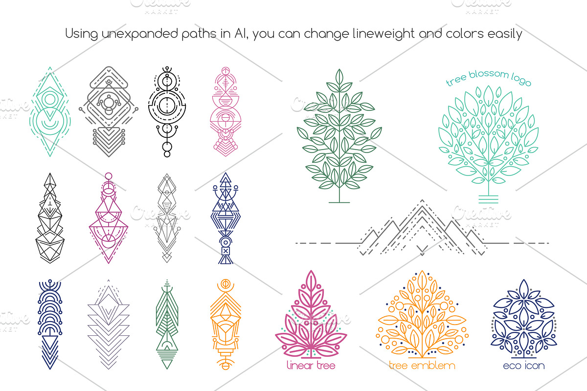 Zenline Set: Vector Linear Emblems#2, an Object Graphic by Moo Graphics (Photo 4 of 5)