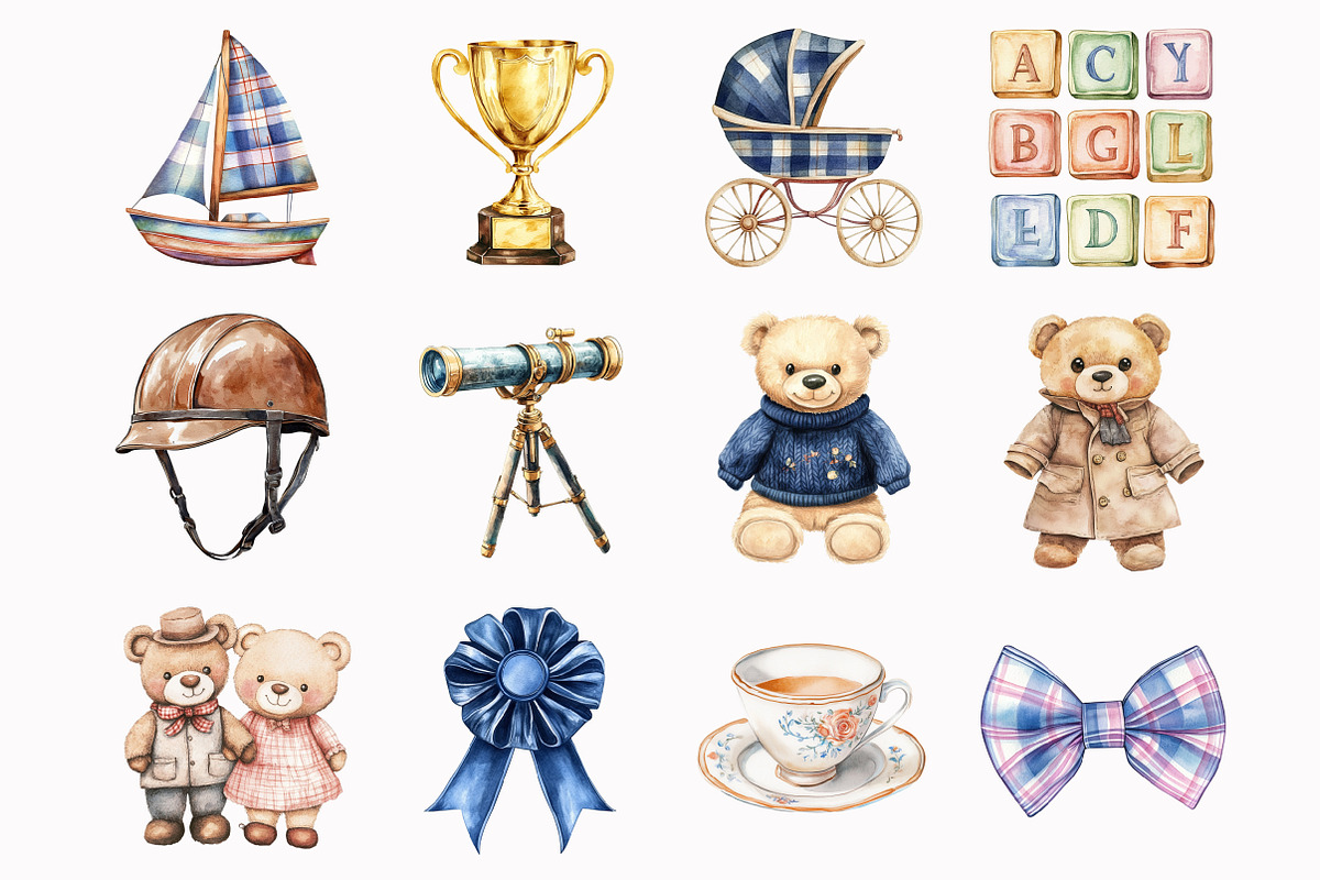 Watercolor Classic Baby Clipart, an Illustration by Design Market (Photo 4 of 5)