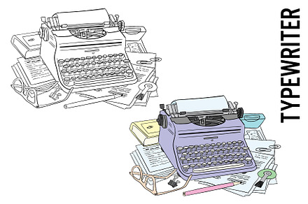 Vintage Typewriter Clipart