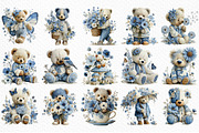 Whimsical Spring Teddy Bear Clipart, an Illustration by Craft Nest (Thumbnail 4 of 10)