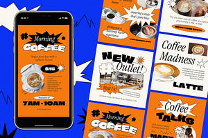 Anti Design Coffee Shop Instagram, a Social Media Template by Aiyari Graphic