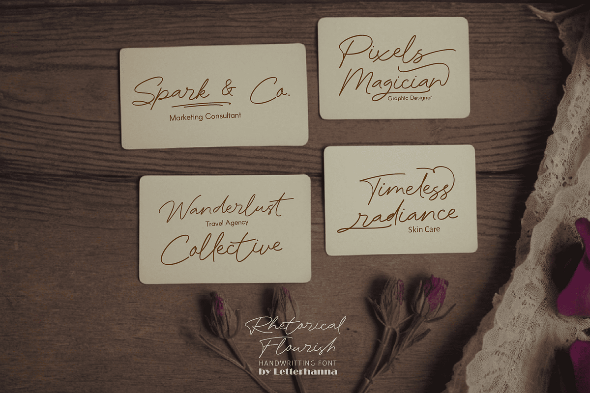 Rhetorical Flourish Font, a Handwritten Font by Letterhanna Studio (Photo 2 of 9)