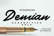 Demian - Handwritten Bold Typeface, a Script Font by KAZ by IanMikraz Studio (Thumbnail 1 of 5)