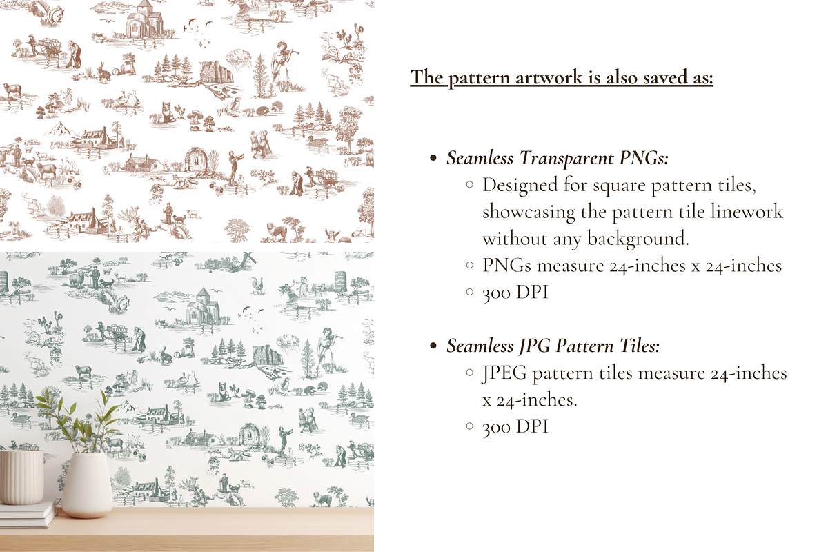 Irish Toile de Jouy Pattern Set, a Background Graphic by Hughes Studio (Photo 7 of 9)