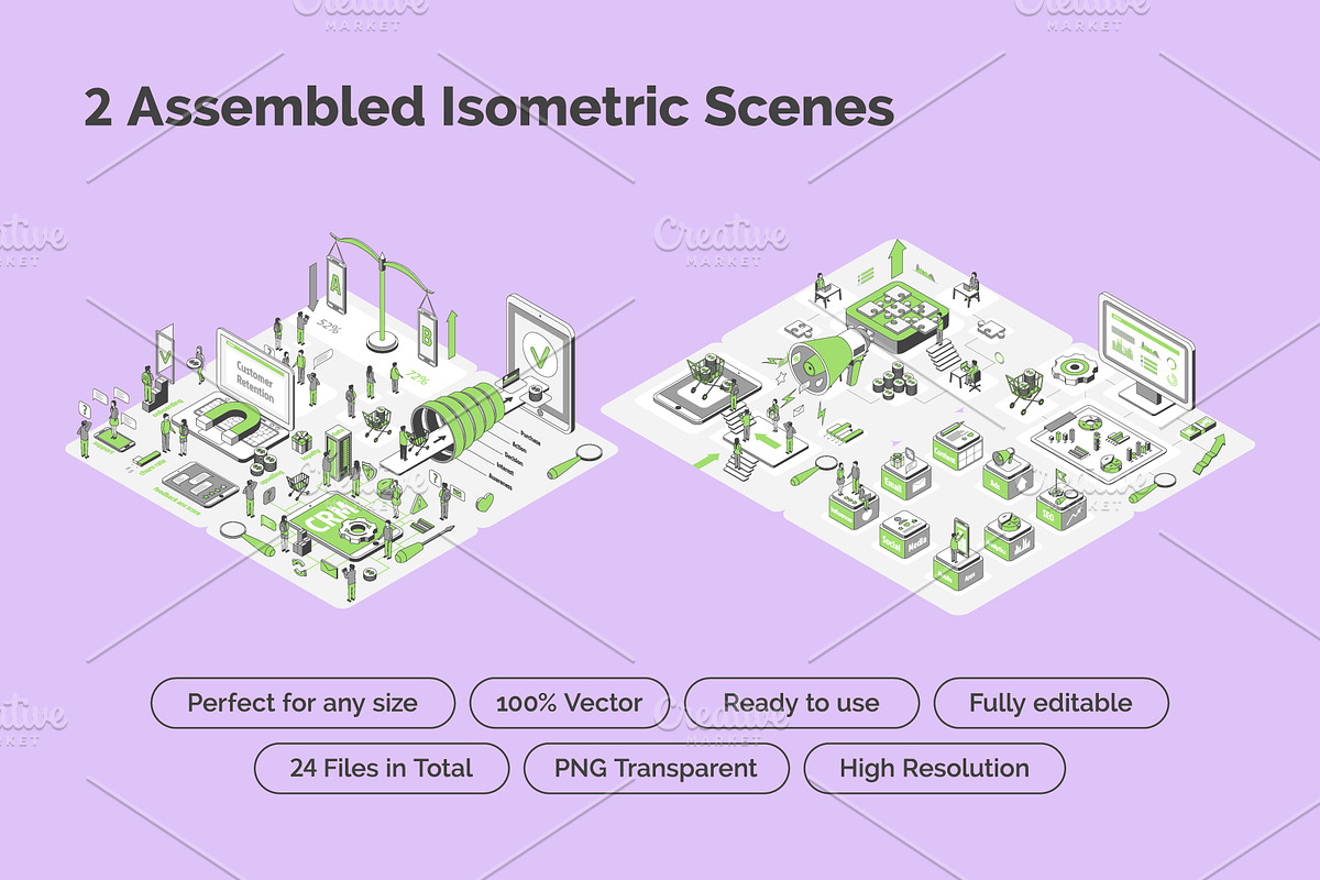 Growth Marketing  3d Isometric View, an Object Graphic by 35lab (Photo 4 of 6)