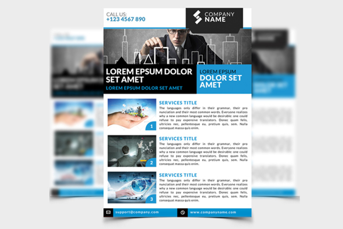 Corporate Flyer / Ad Template 01, a Flyer Template by WonderShop (Photo 4 of 4)