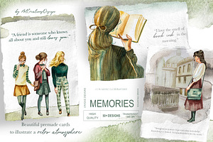 Watercolor Memories Clipart Set