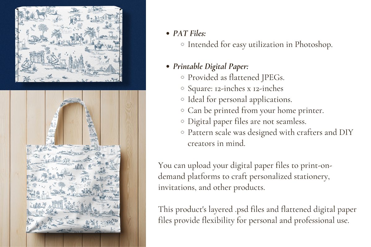 Mexico Toile de Jouy Pattern, a Background Graphic by Hughes Studio (Photo 7 of 8)