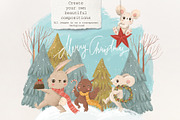 Christmas characters and lettering, an Animal Illustration by Lesya Skripak (Thumbnail 3 of 7)