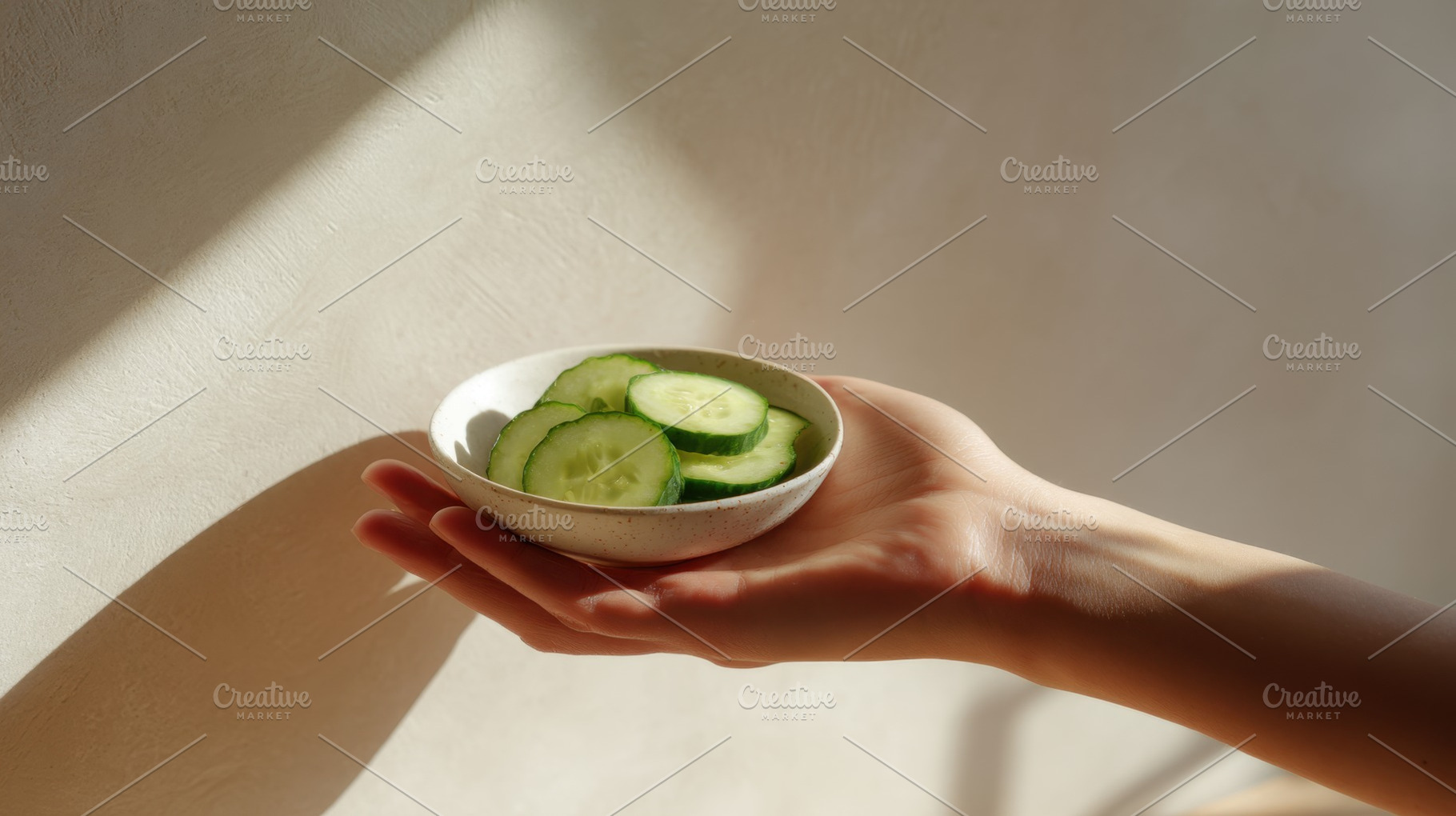 Cucumber slices held in a bowl, a Photo by Beautiful things