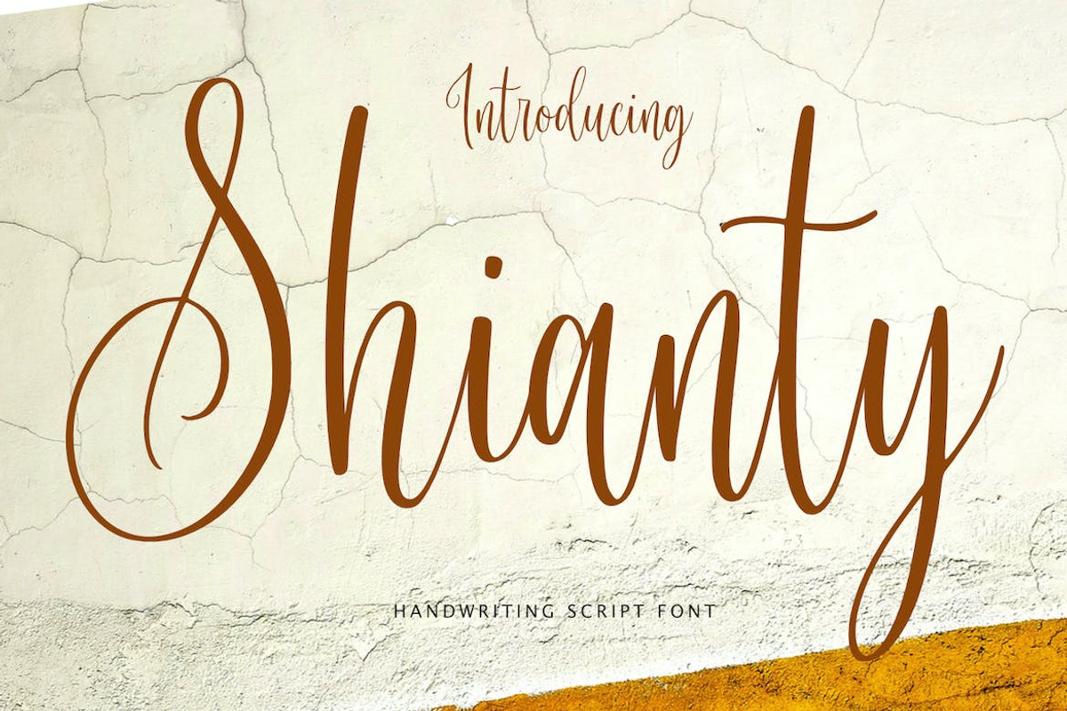 Shianty Script - Elegant, a Script Font by CreateBigSupply (Photo 1 of 8)