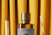 Golden Curtain Luxury Perfume Bottle, a Packaging Mockup by mockeyai (Thumbnail 2 of 3)